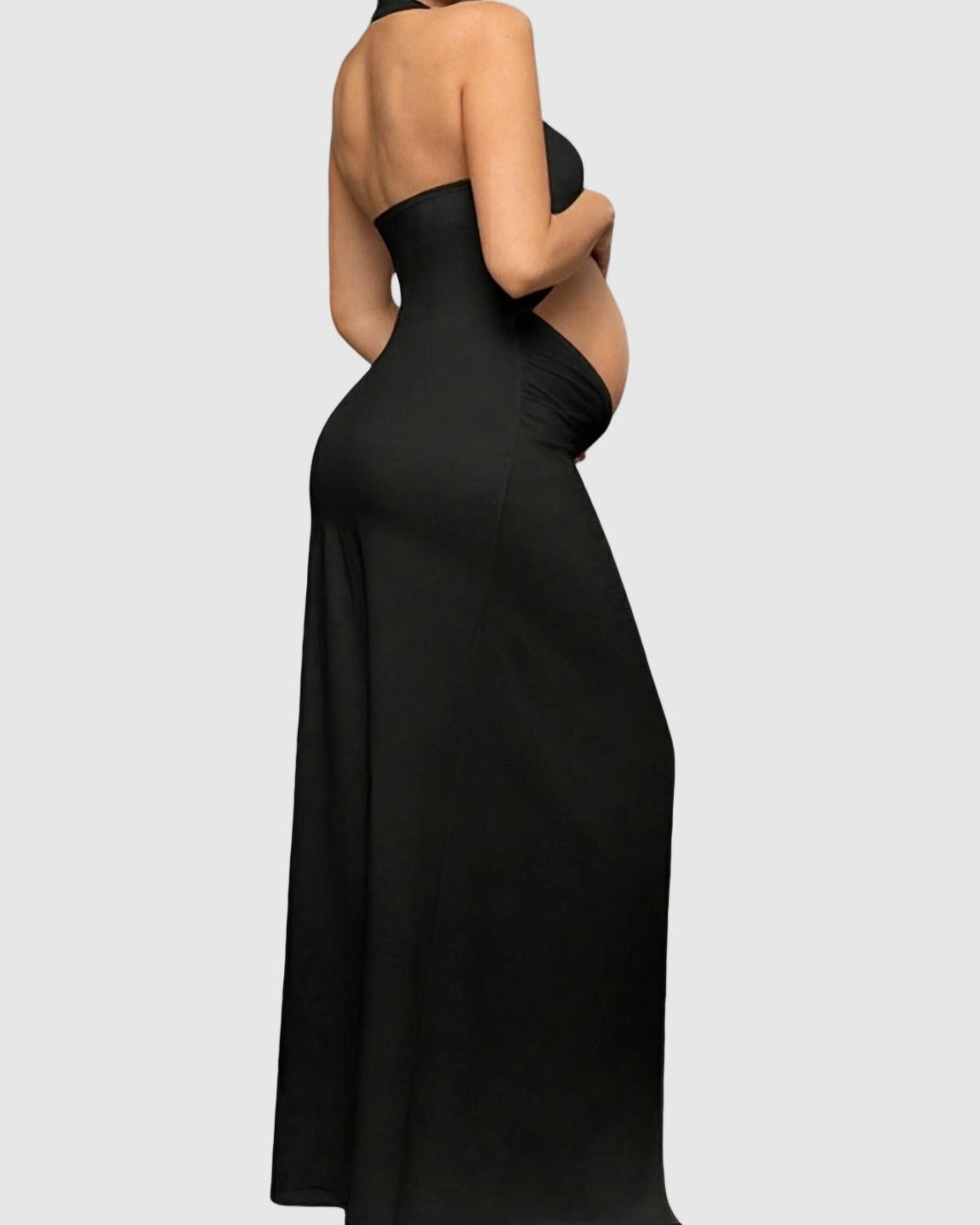 Halter Neck Slim Fit Bodycon Maternity Photoshoot Dress