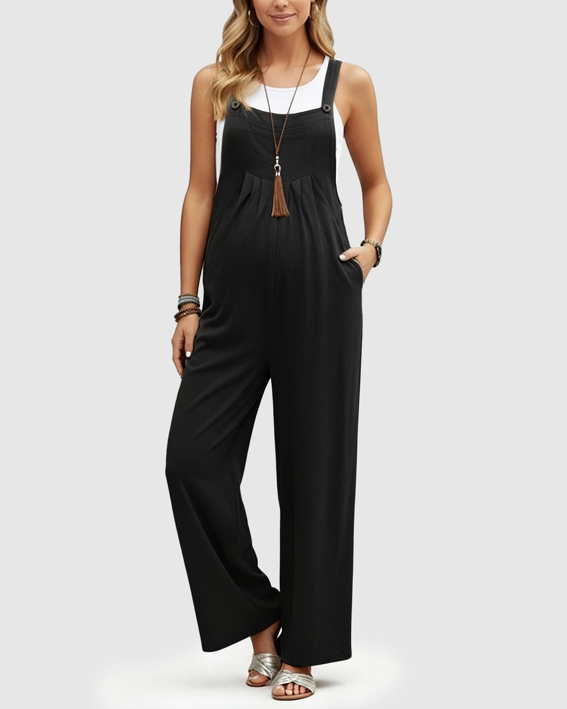 Cotton Drape Maternity Jumpsuit
