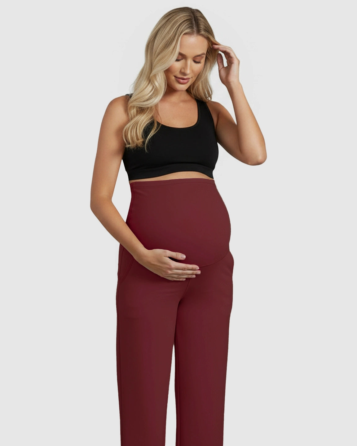 High-Waist Straight-Leg Maternity Pants