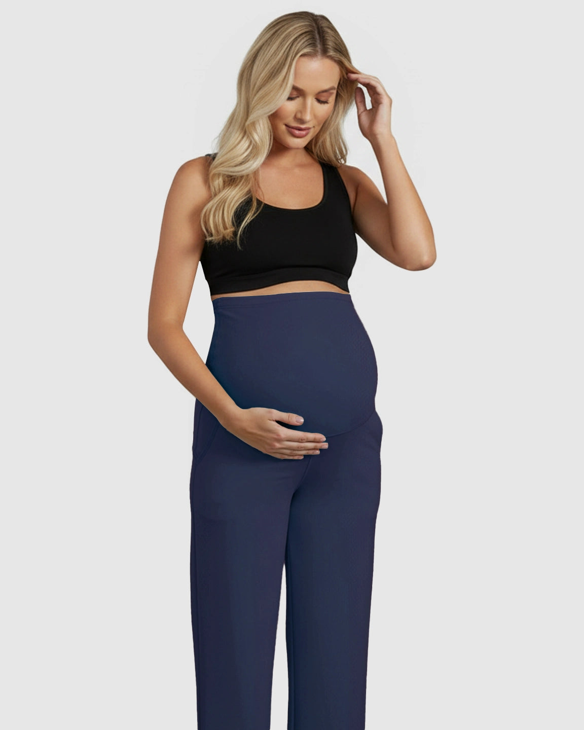 High-Waist Straight-Leg Maternity Pants