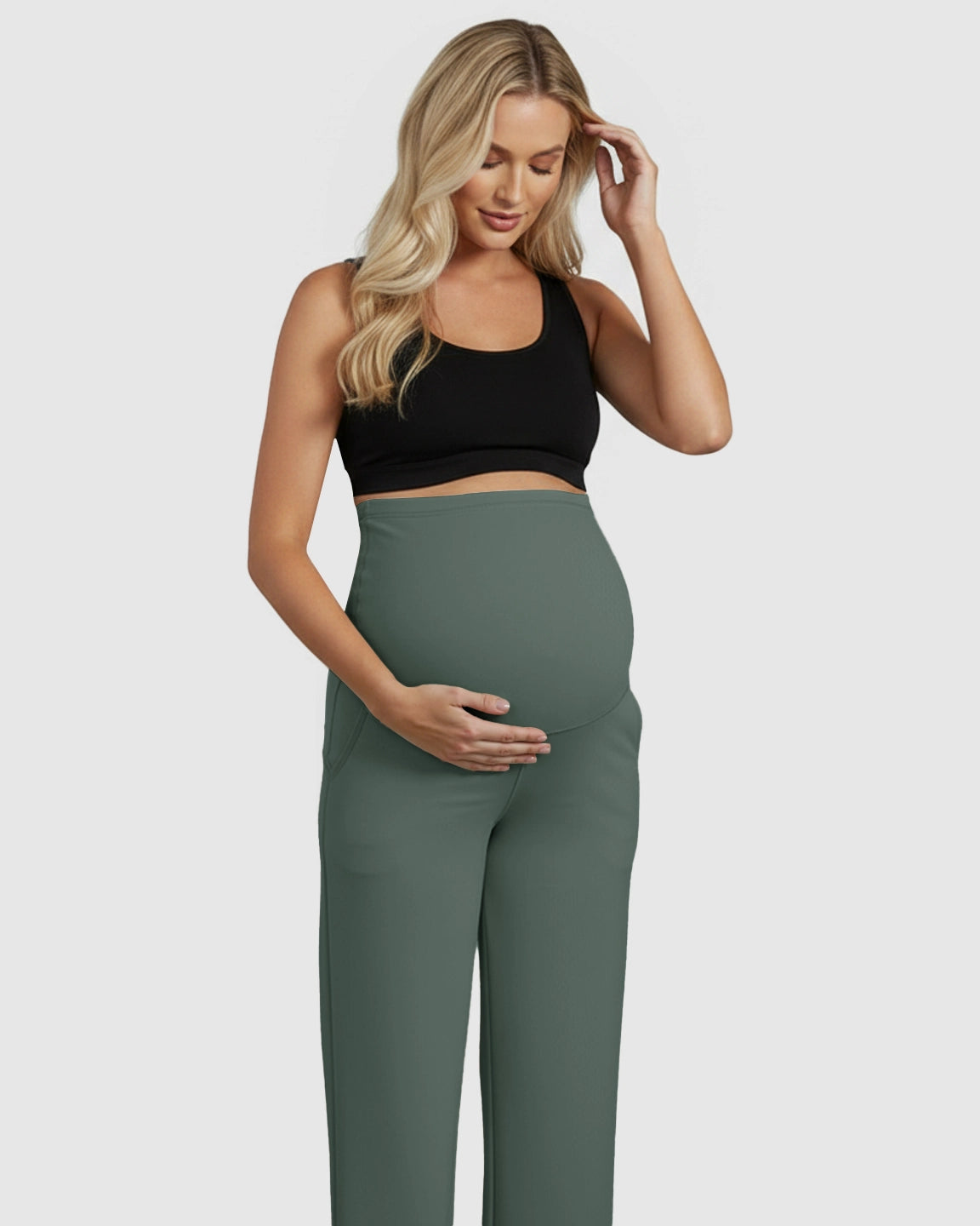 High-Waist Straight-Leg Maternity Pants