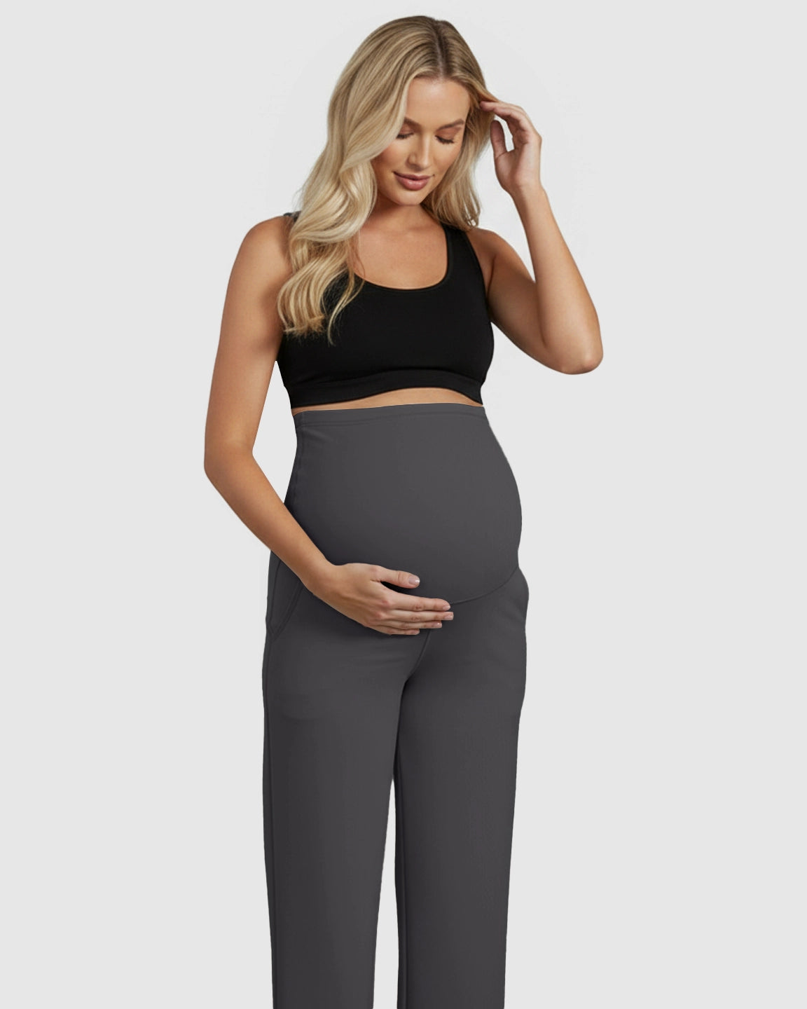 High-Waist Straight-Leg Maternity Pants