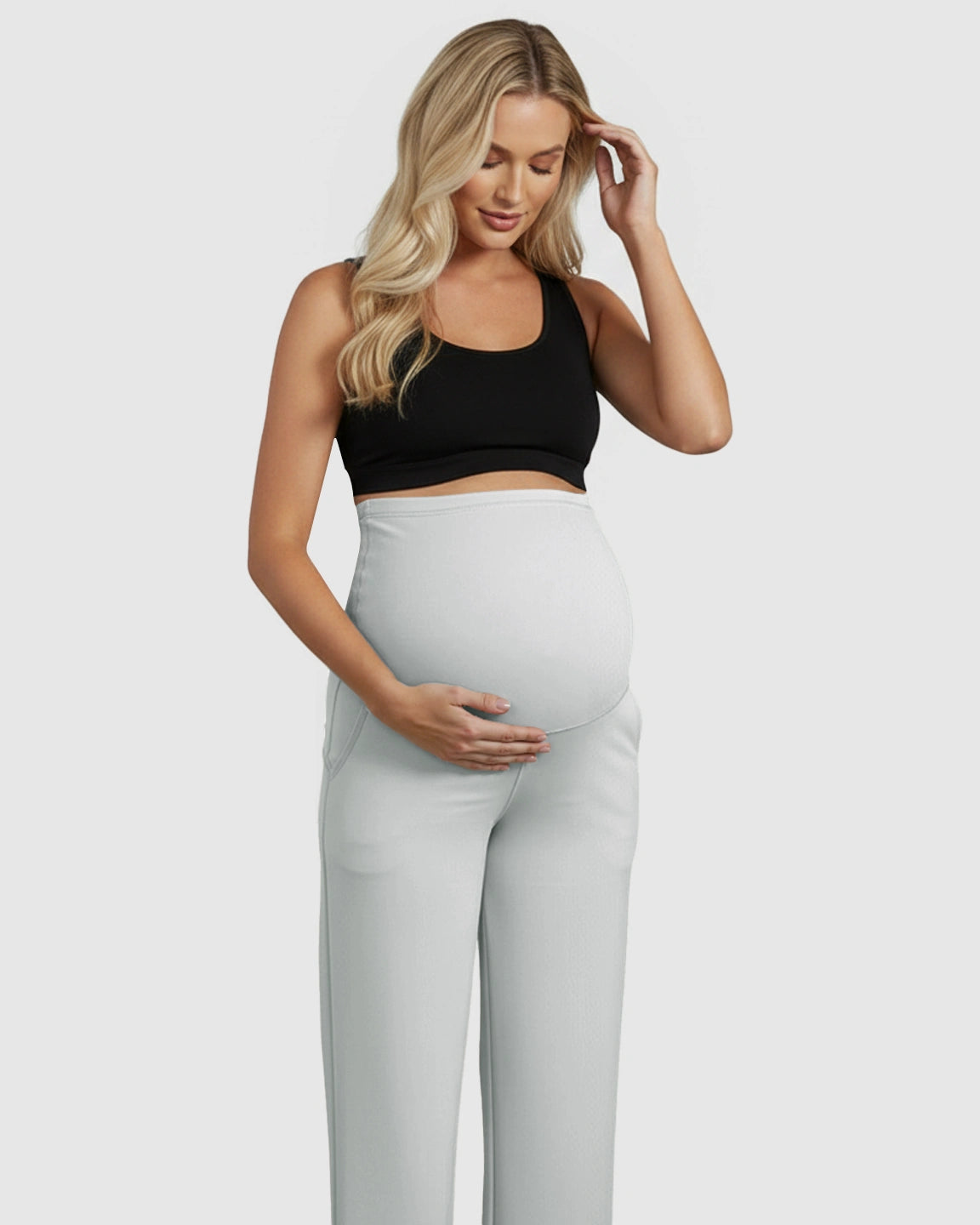 High-Waist Straight-Leg Maternity Pants