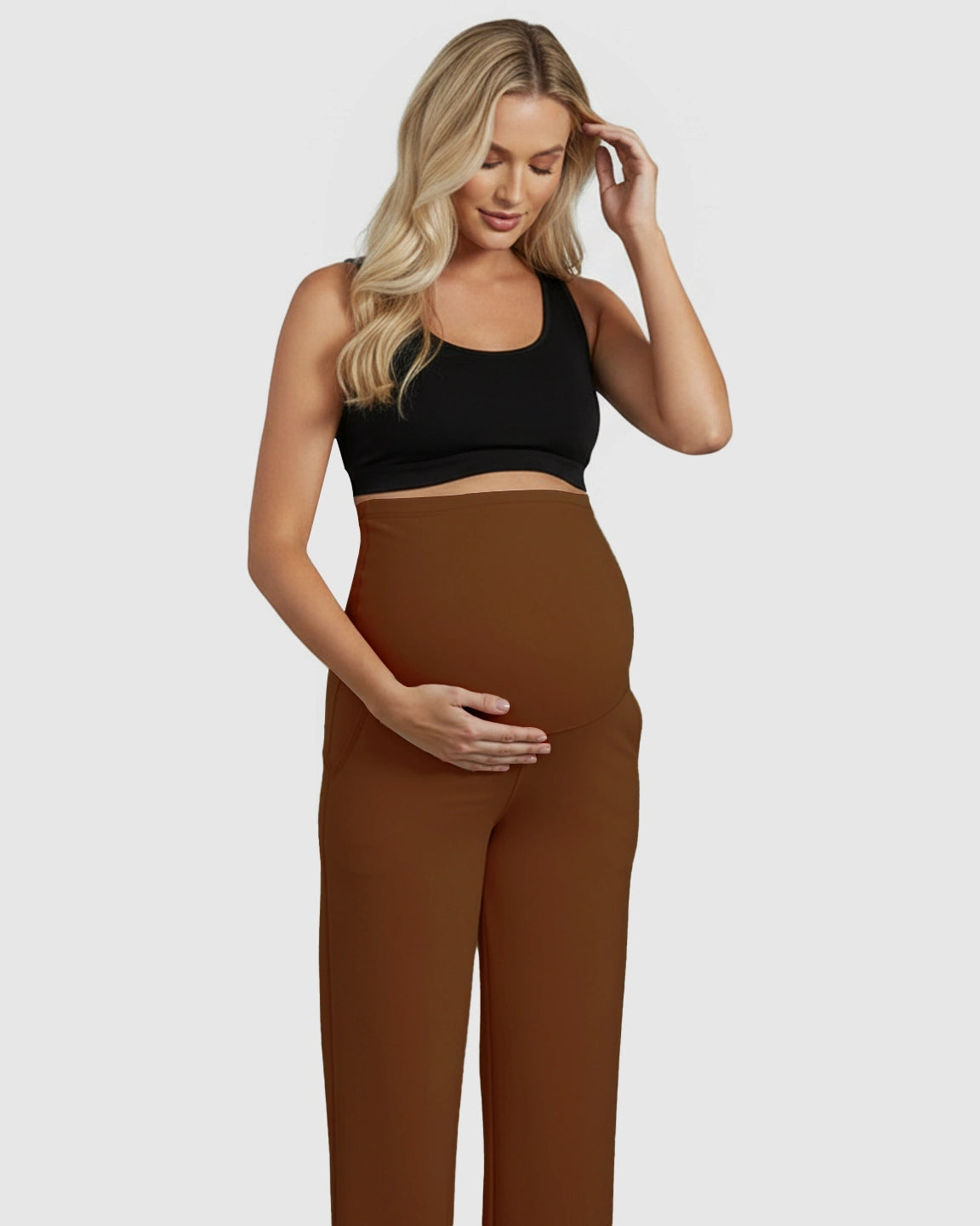 High-Waist Straight-Leg Maternity Pants