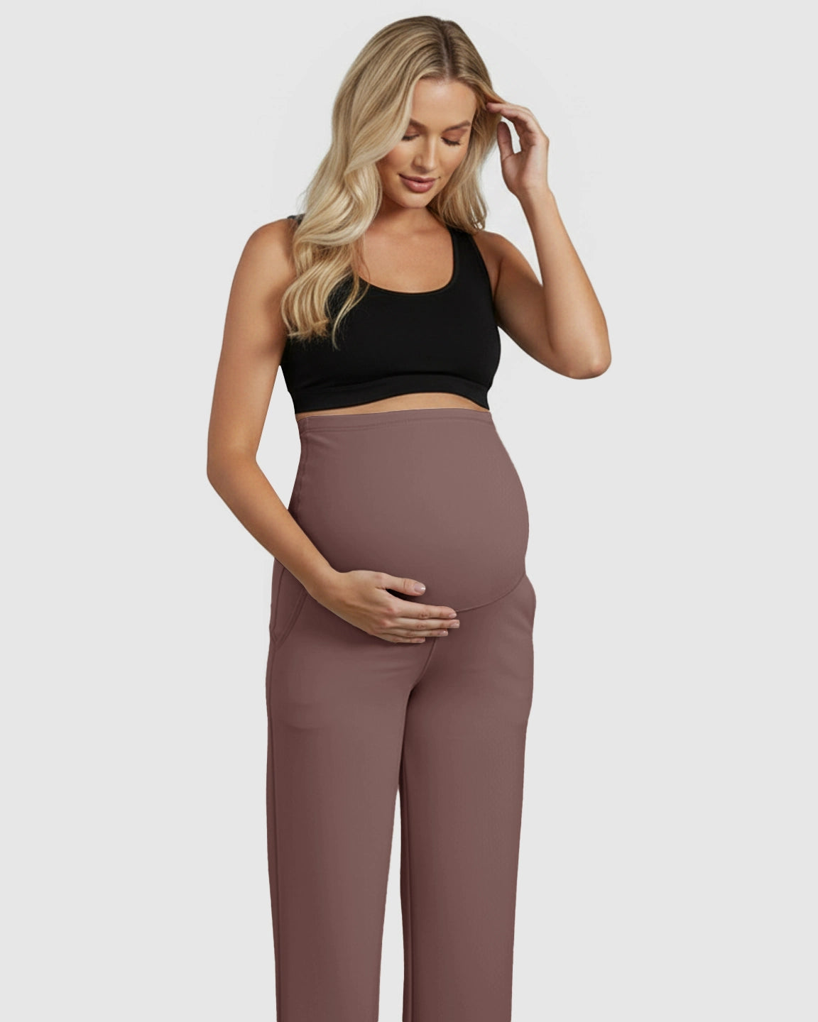 High-Waist Straight-Leg Maternity Pants