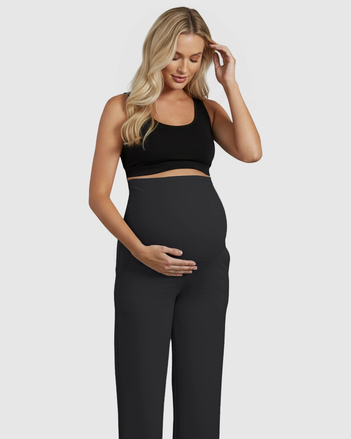 High-Waist Straight-Leg Maternity Pants