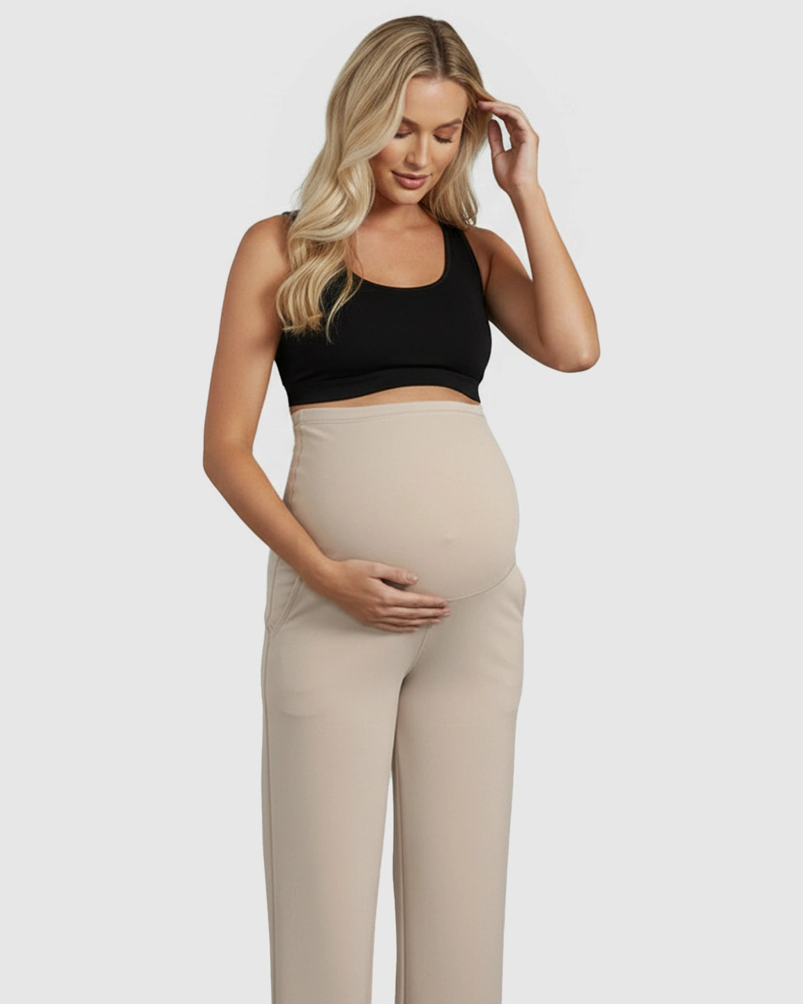 High-Waist Straight-Leg Maternity Pants