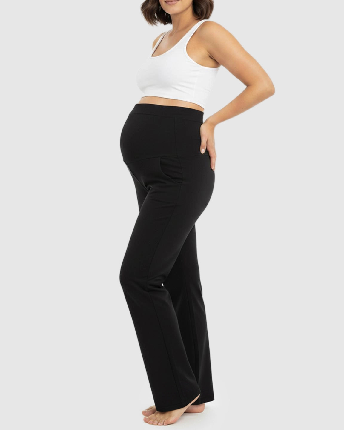 Stretch Flared with Pockets Maternity Pants