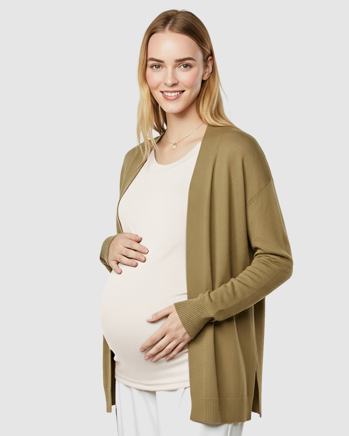 Round Neck Long Sleeve Thermal Maternity Top
