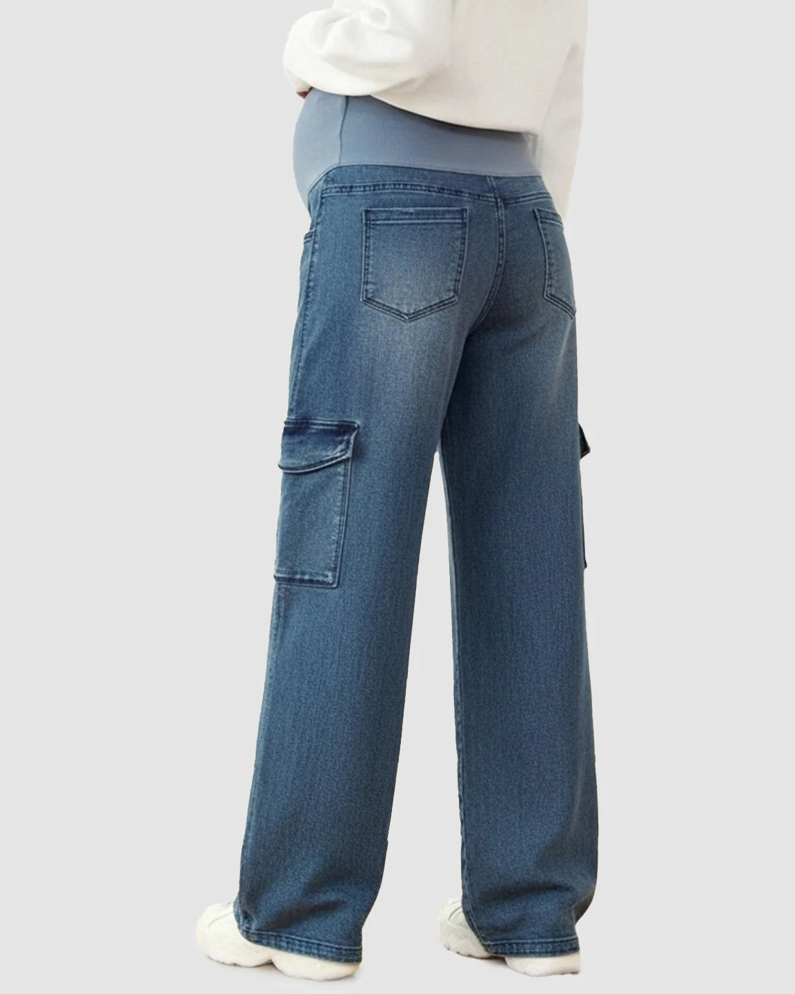 Vintage Loose Fit Cargo Maternity Jeans