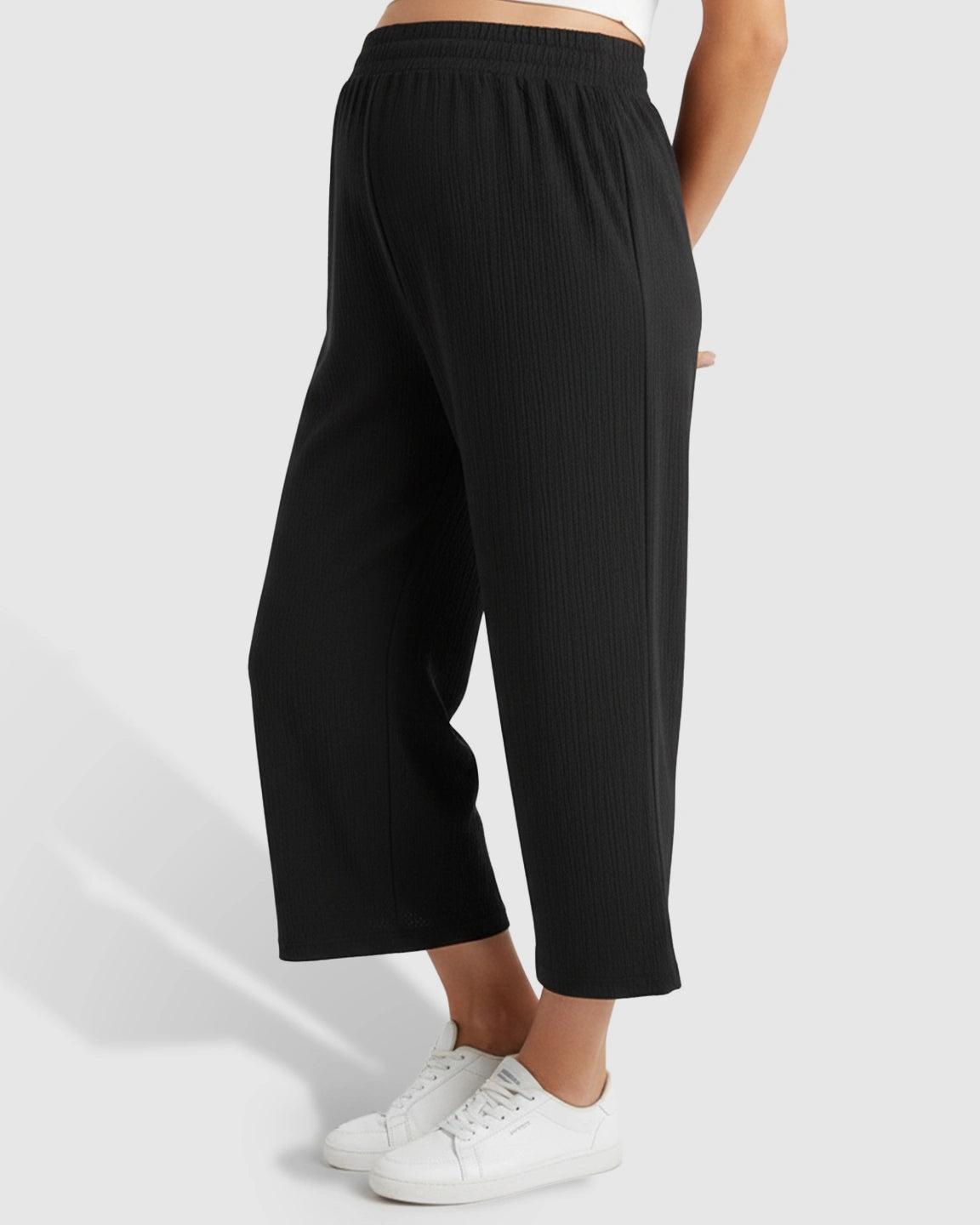 High-Waist Flowy Wide-Leg Maternity Pants