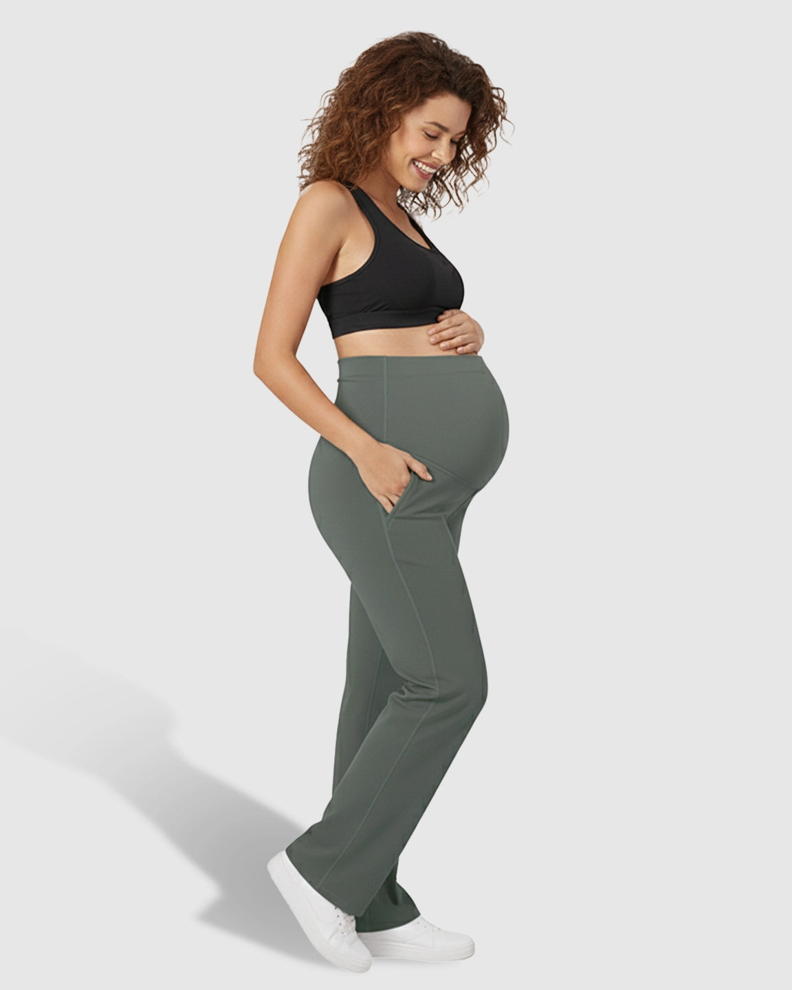 High Elastic Straight Leg Maternity Yoga Pants