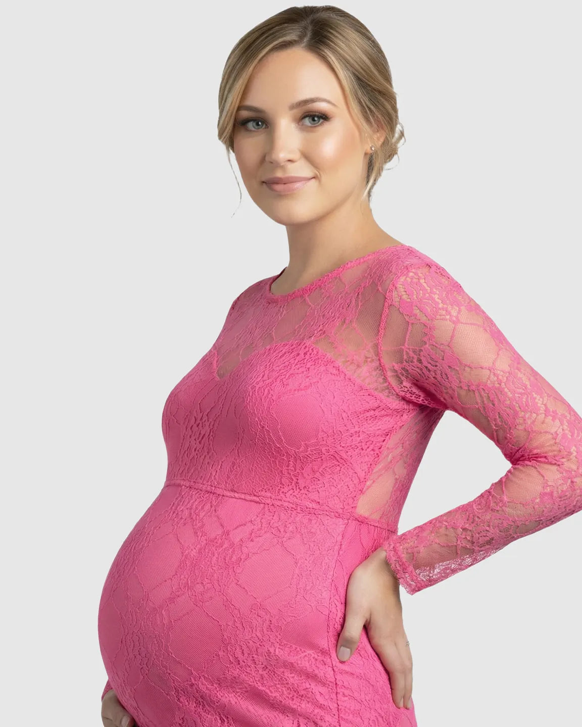 Sheer Lace Trumpet Maternity Photoshoot Gown