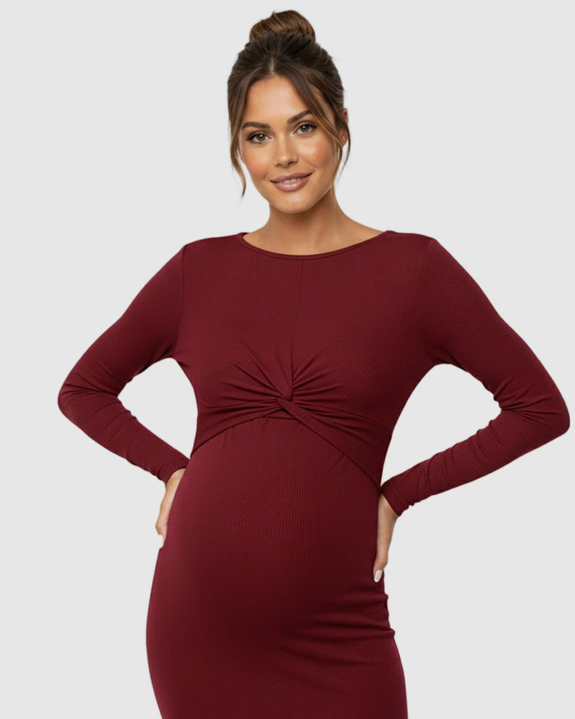 Twist-Front Bodycon Maternity Short Dress