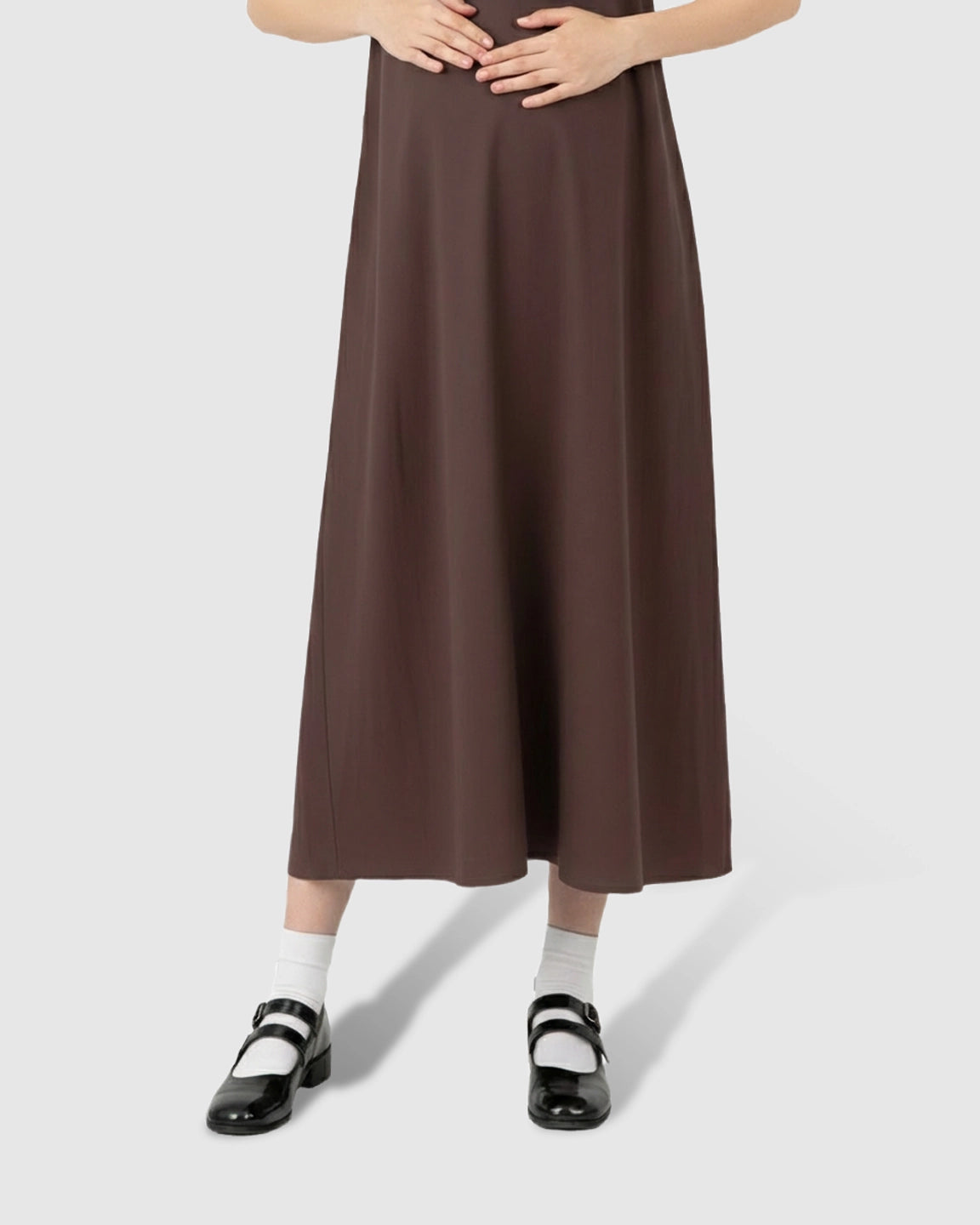 Short Puff Sleeve Casual Maternity Maxi Dress