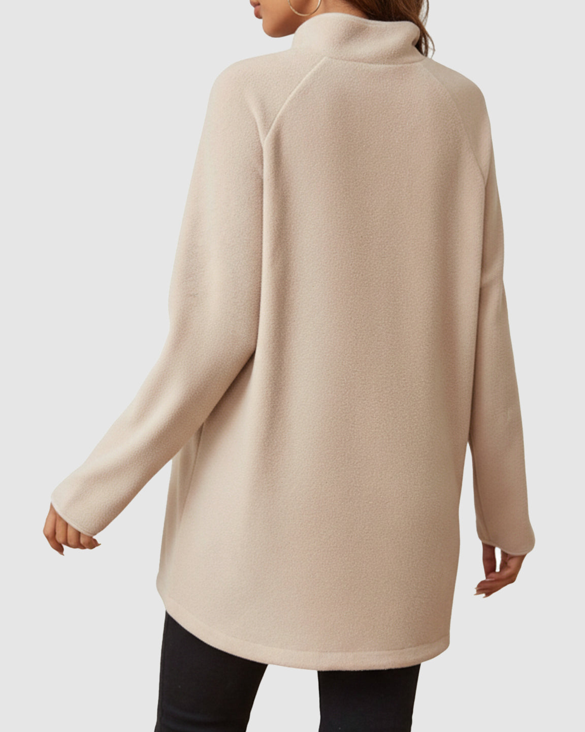 Half-Zip Long Sleeve Maternity Top