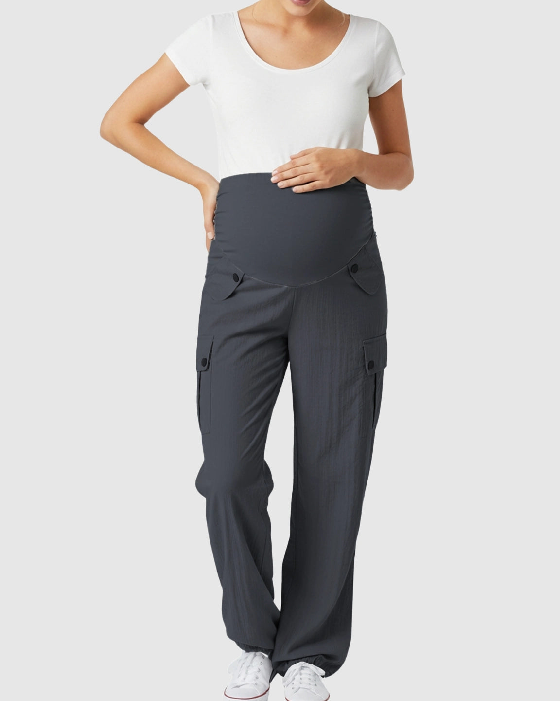 Cooling Wide-Leg Cargo Maternity Pants