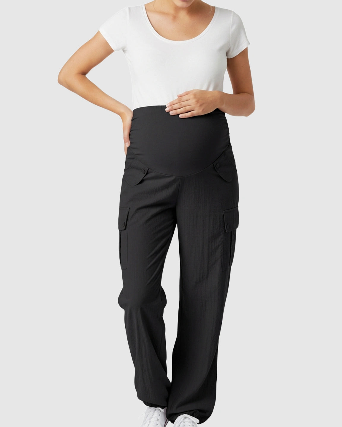 Cooling Wide-Leg Cargo Maternity Pants