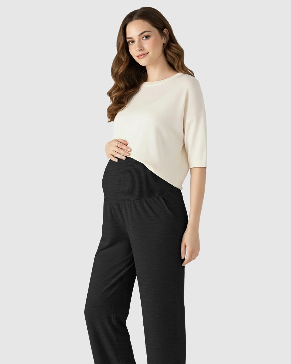 Over The Belly Wide-Leg Maternity Trouser