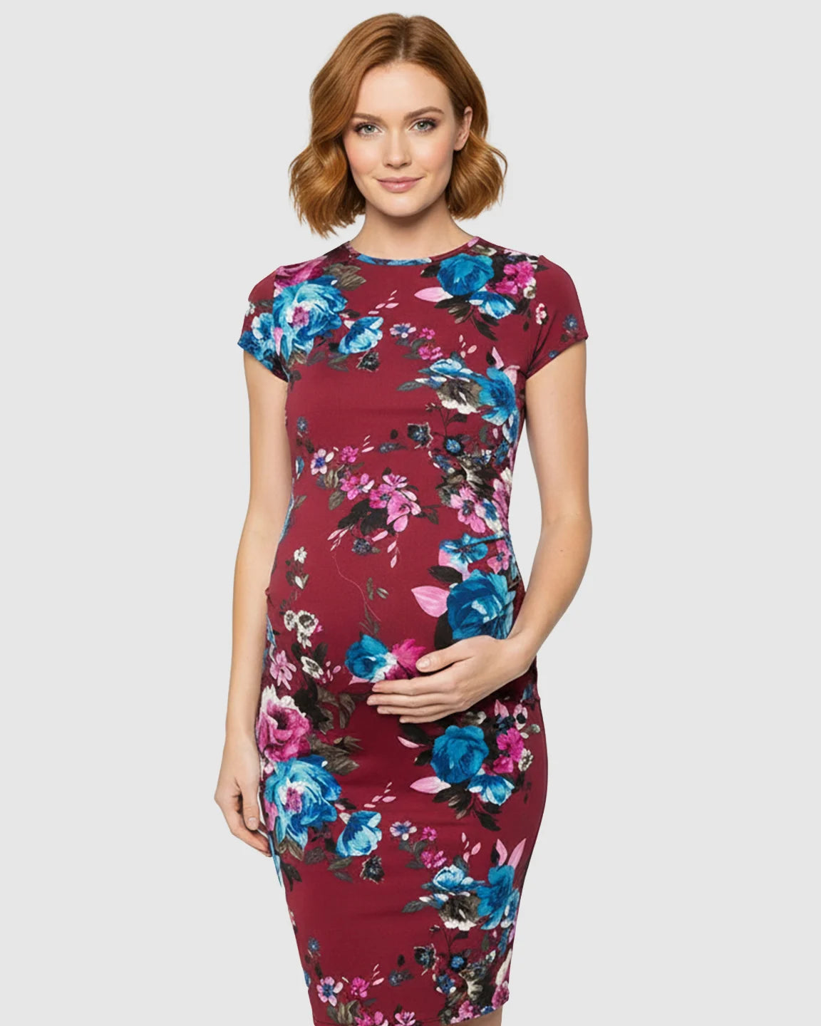Side Ruched Bodycon Maternity Dress