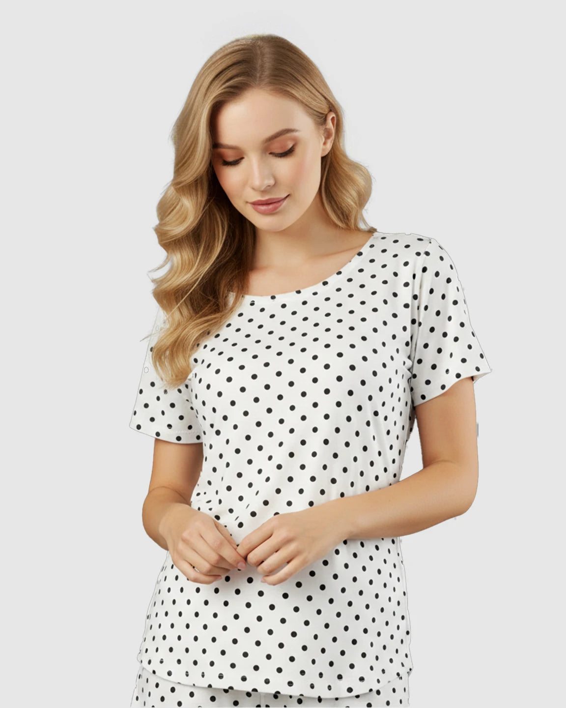 Hidden Nursing Access Polka Dot Maternity Lounge Set