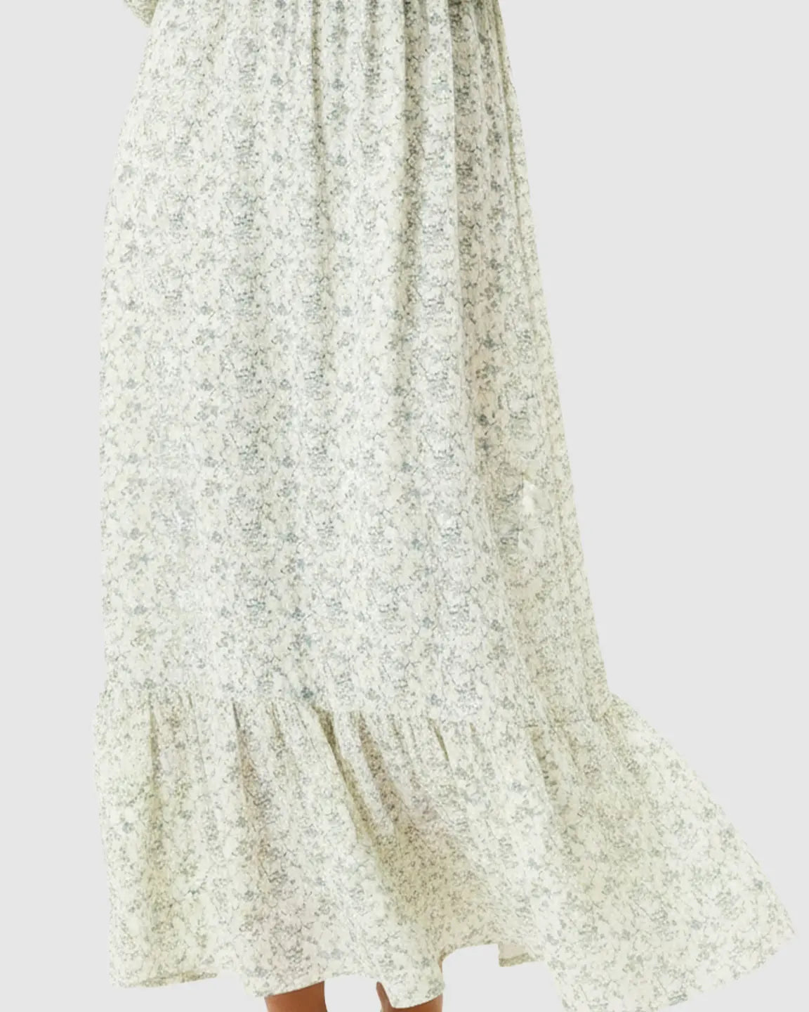 Floral Off-Shoulder Smocked Bodice Maternity Maxi Dress