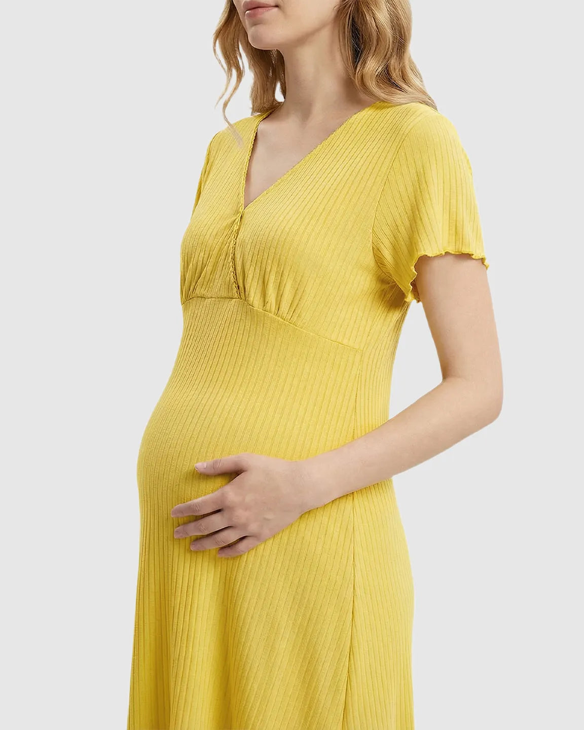 Hidden Nursing Access K-Fashion Maternity Lounge Dress