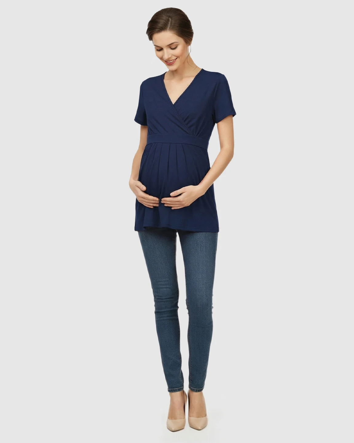 V-Neck Wrap-Style Maternity Top