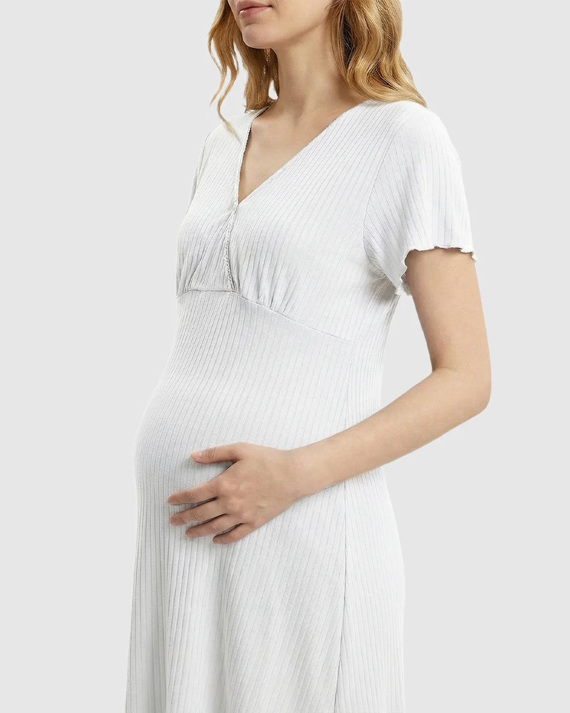 Hidden Nursing Access K-Fashion Maternity Lounge Dress