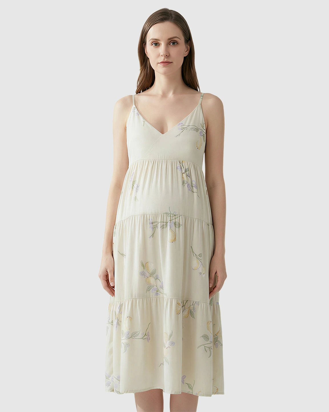 Floral Print Empire Waist Maternity Nightdress