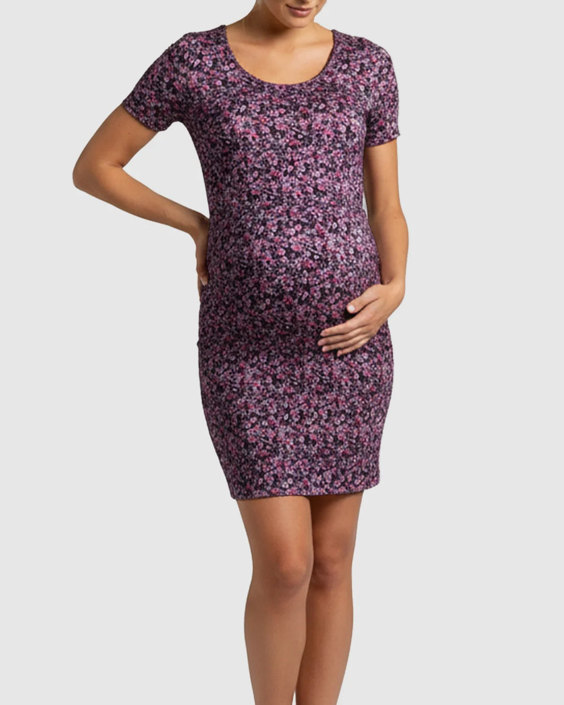 Short-Sleeve Bodycon Maternity Dress
