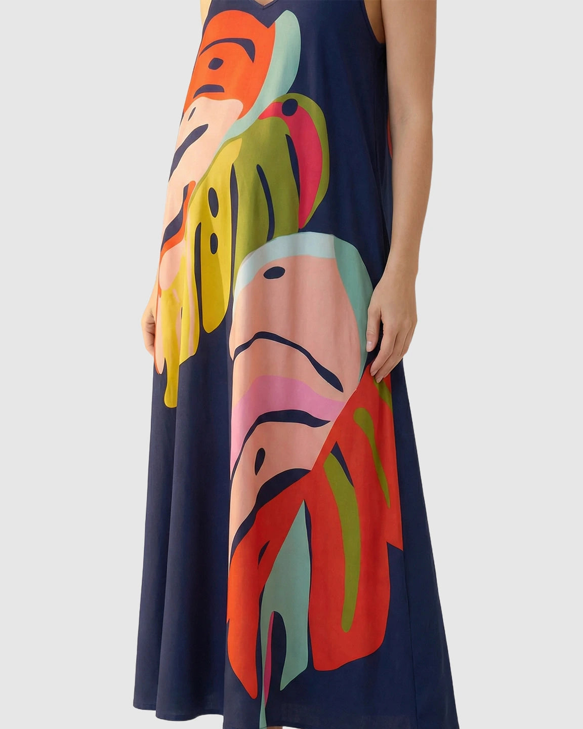 Sleeveless Sling Strap Maternity Maxi Dress