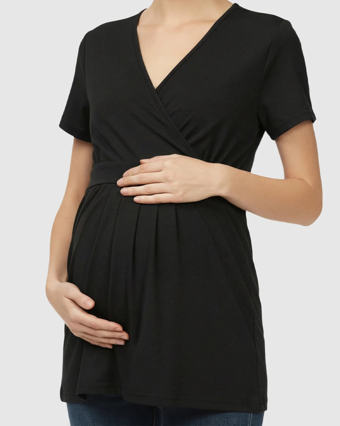 V-Neck Wrap-Style Maternity Top