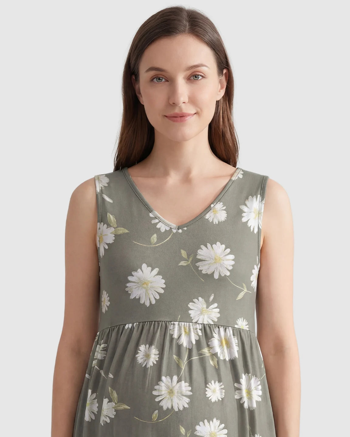 Floral Print A-line Maternity Midi Dress