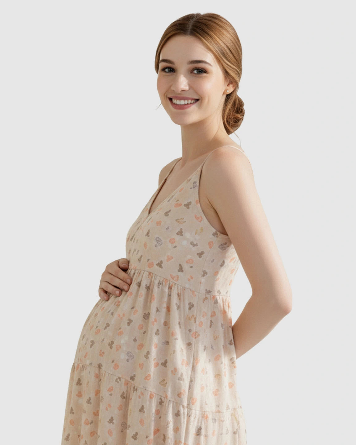 Adjustable-Strap Floral Sleepwear Nightdress