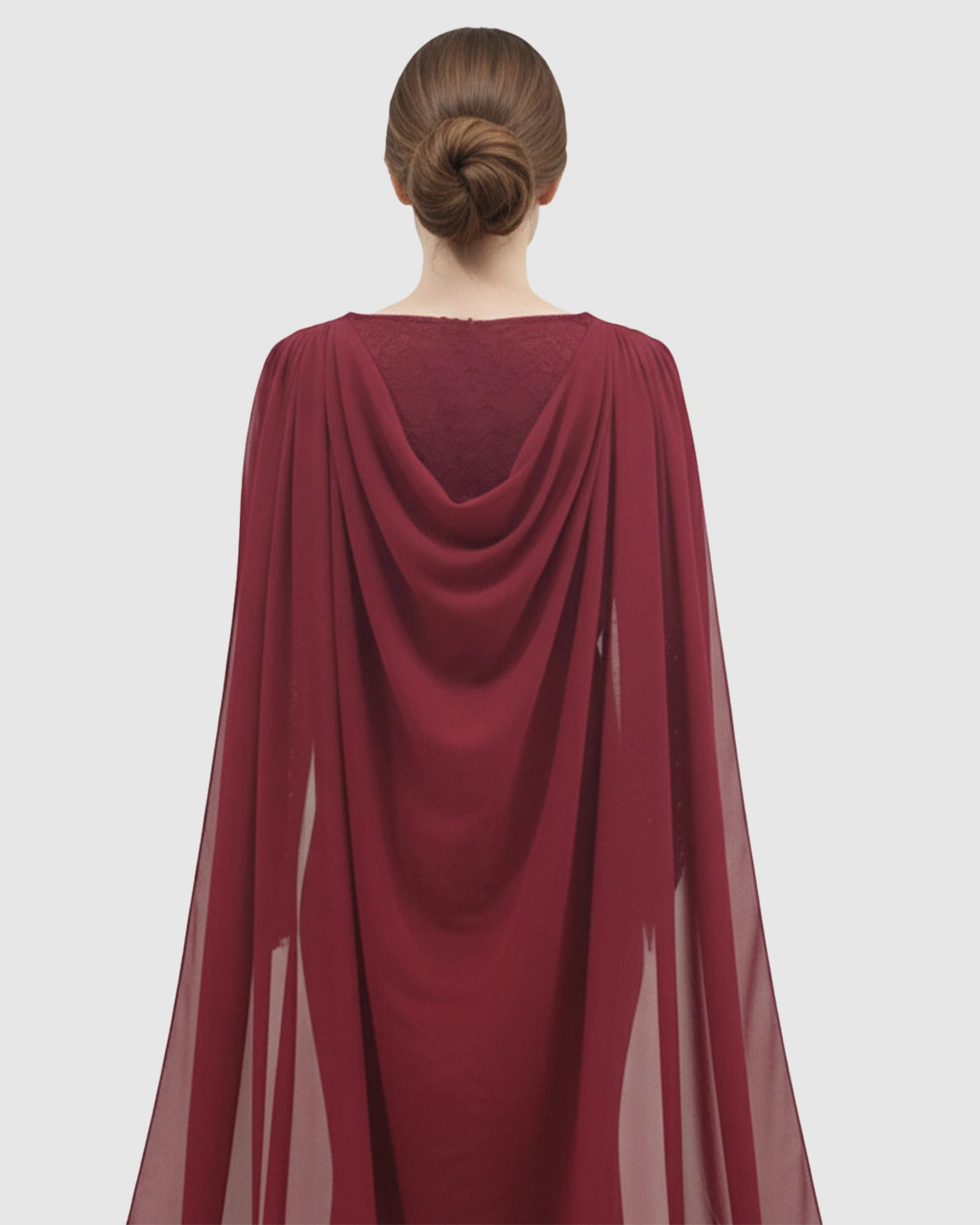 Lace Cape Trailing Maternity Photography Gown