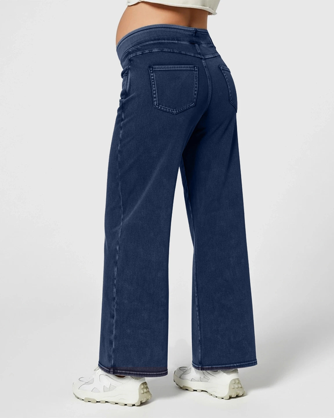 Adjustable Waist Wide-Leg Maternity Jeans
