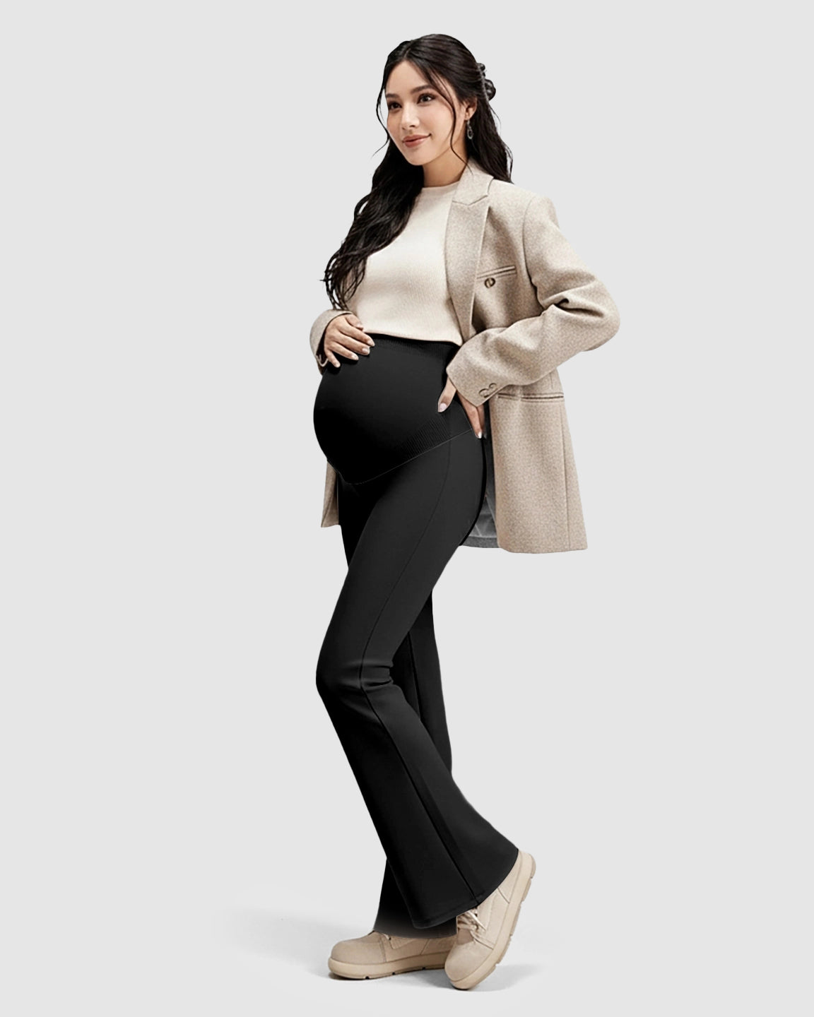 High-Waist Belly Support Maternity Pants