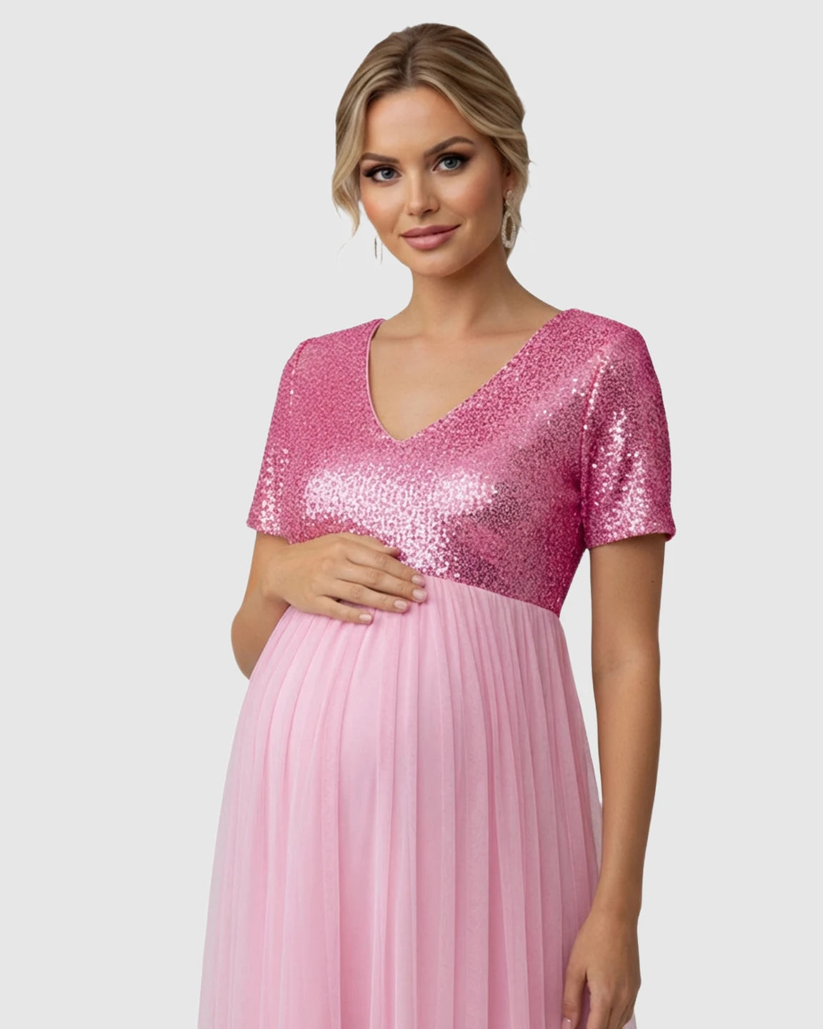 Sequin Bodice Glamorous Maternity Maxi Dress