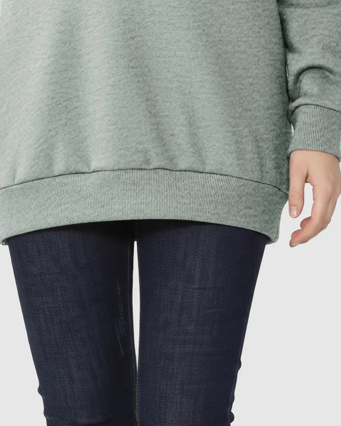 Discreet Zipper Nursing Access Casual Maternity Top