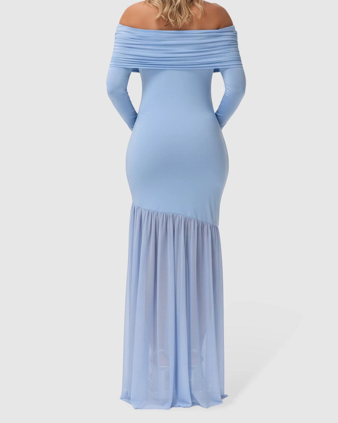 Off-Shoulder Draped Maternity Photoshoot Gown