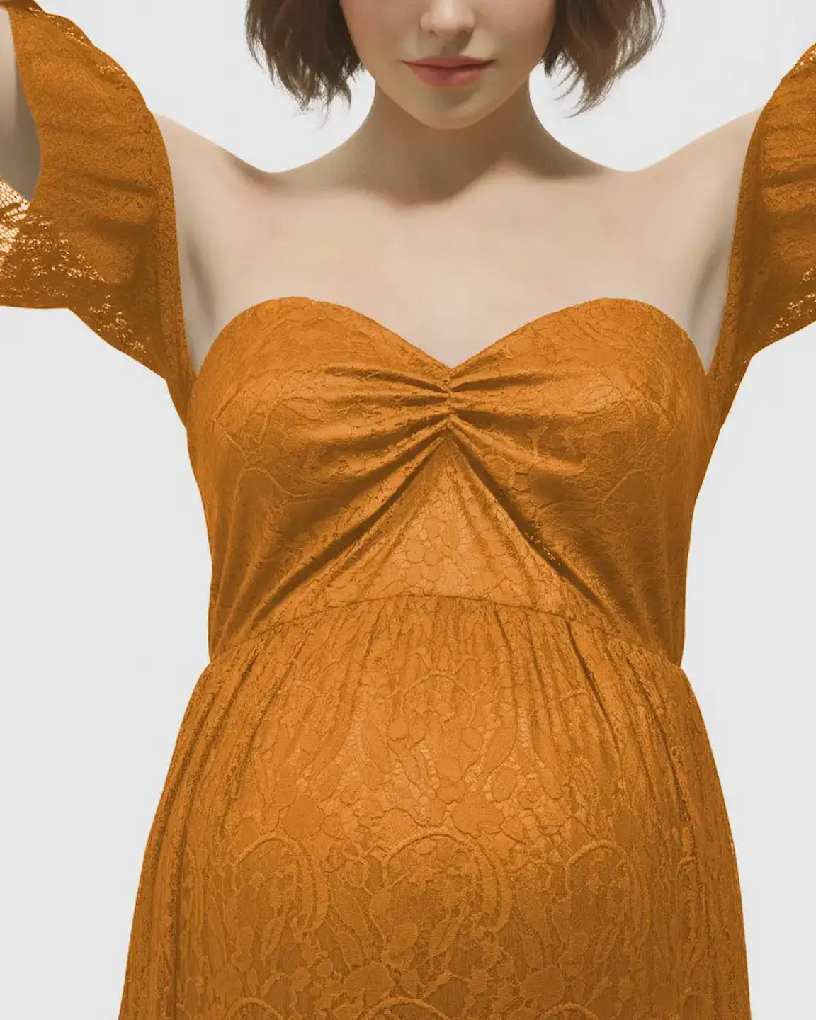 Elegant Lace Off-Shoulder Maternity Photoshoot Dress