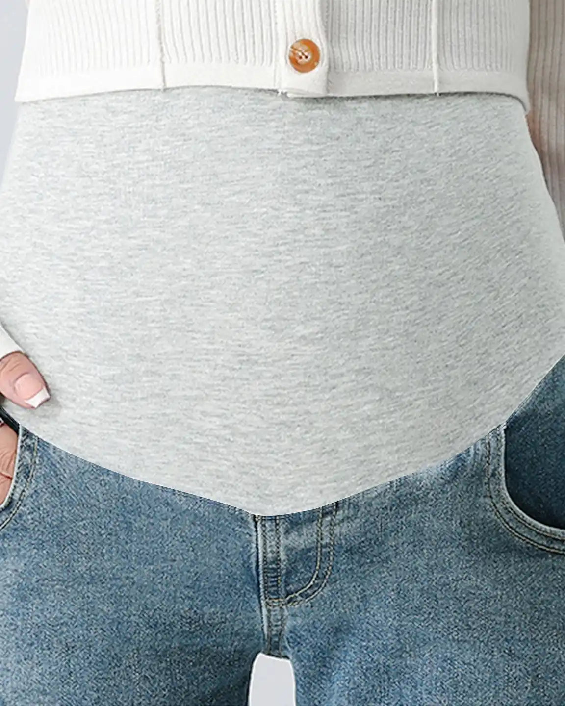 Stretch Denim Straight-Leg Maternity Jeans
