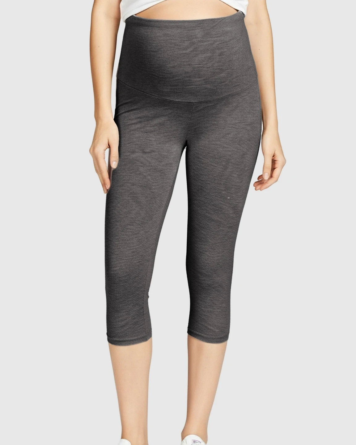 Elastic High-Waist Seven-Point Maternity Pants