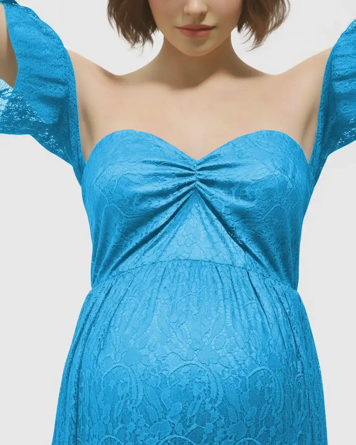 Elegant Lace Off-Shoulder Maternity Photoshoot Dress