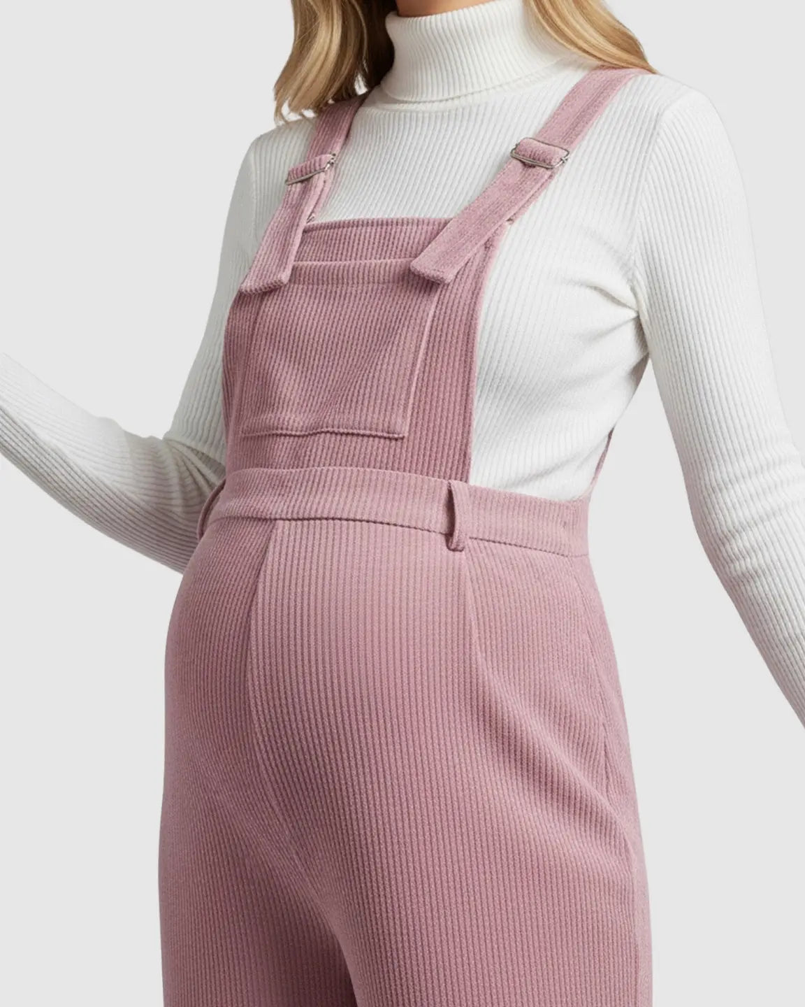Adjustable Corduroy Maternity Jumpsuit