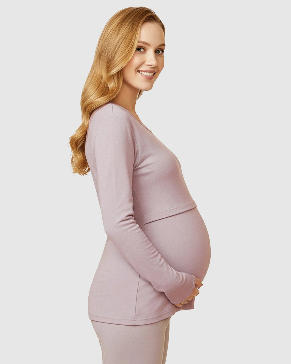 Nursing Access Long Sleeve Thermal Underwear Set