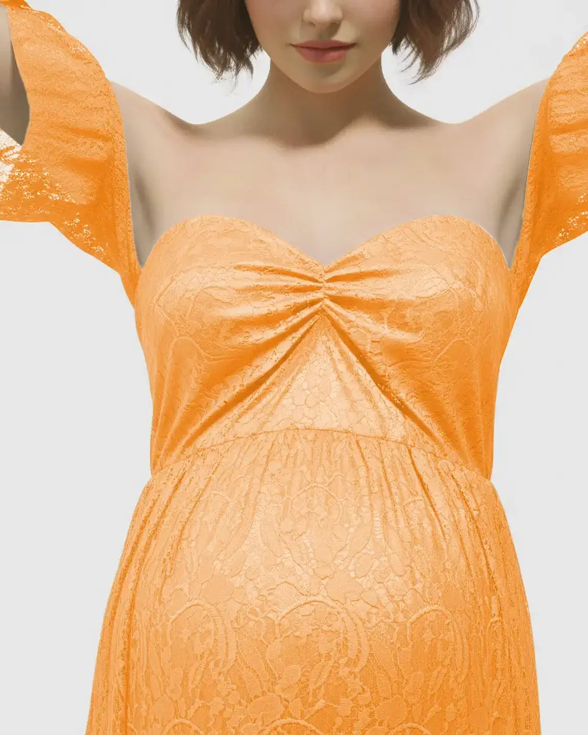 Elegant Lace Off-Shoulder Maternity Photoshoot Dress