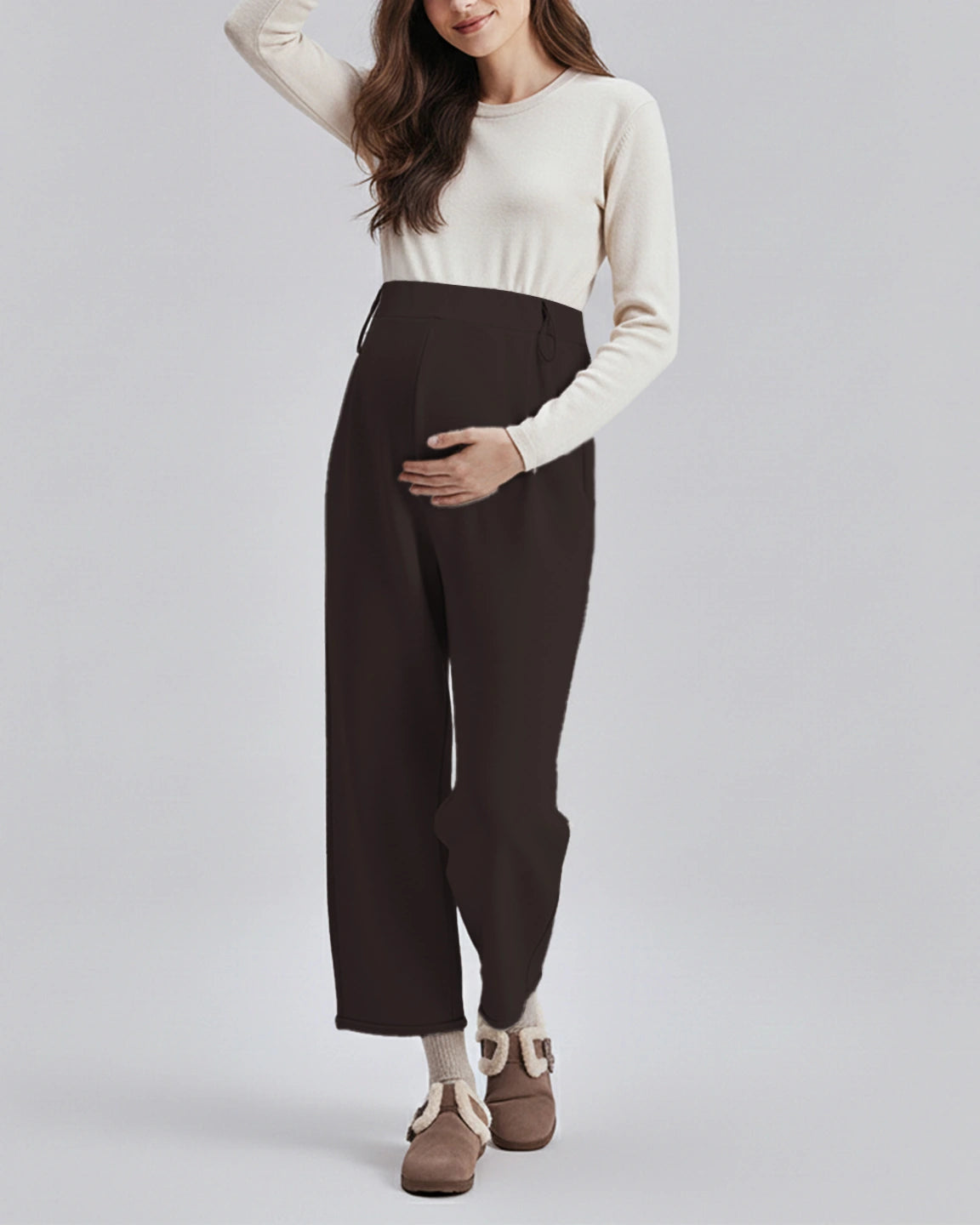 Velvet Straight-Leg Maternity Pants