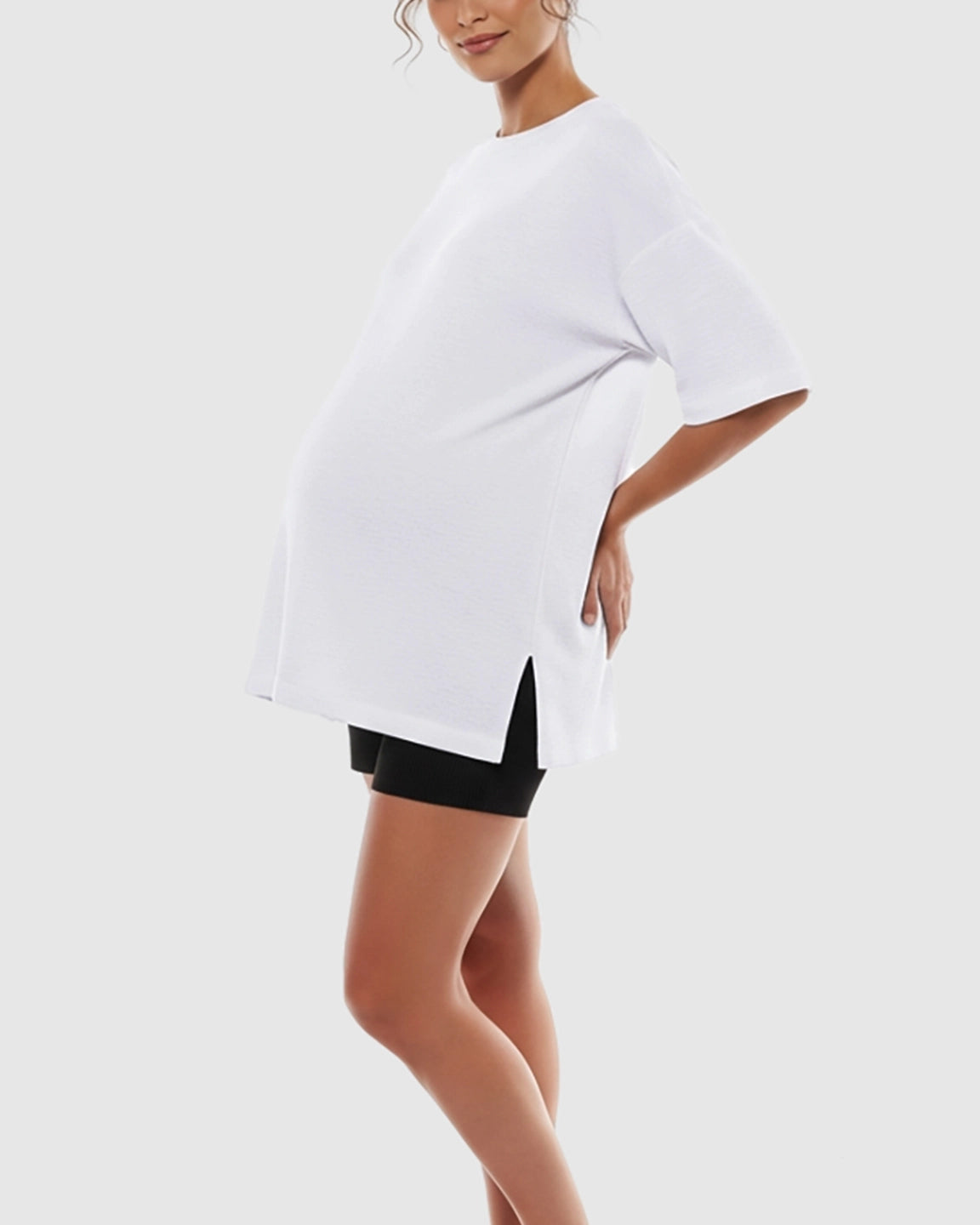 Side Slits Relaxed Maternity T-Shirt